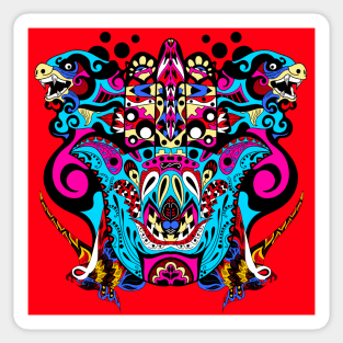red king of the monsters mandala pattern ecopop Sticker